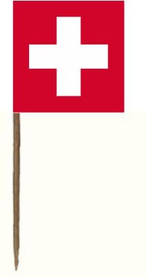 Mini-Fahnen Schweiz Pack &agrave; 100 St&uuml;ck | 40 x 40 mm - Bild 1