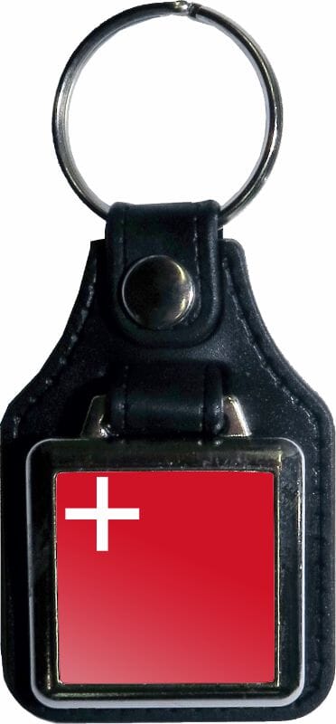 Schwyz Schl&uuml;sselanh&auml;nger quadratisch aus Kunstleder und Metall | 37 x 85 mm - Bild 1