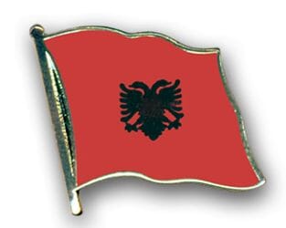 Flaggen Pin Albanien geschwungen | ca. 20 mm - Bild 1