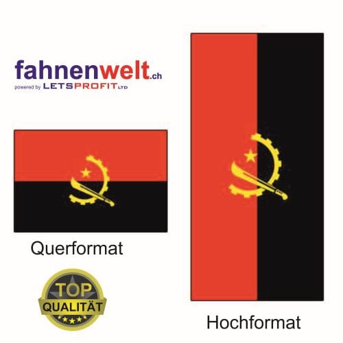 Angola Fahne aus Multi-Flag im Hoch- und Querformat | diverse Gr&ouml;ssen - Bild 1