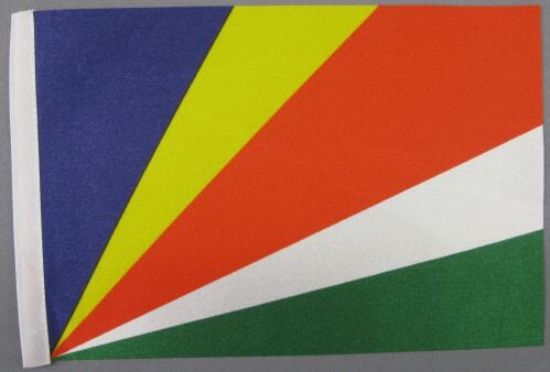 Seychellen Tisch-Fahne DeLuxe ohne St&auml;nder | 15.5 x 24 cm - Bild 2