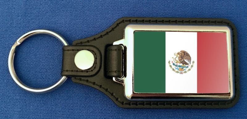 Mexiko Schl&uuml;sselanh&auml;nger aus Metall und Kunstleder | ca. 95 X 37 mm - Bild 1