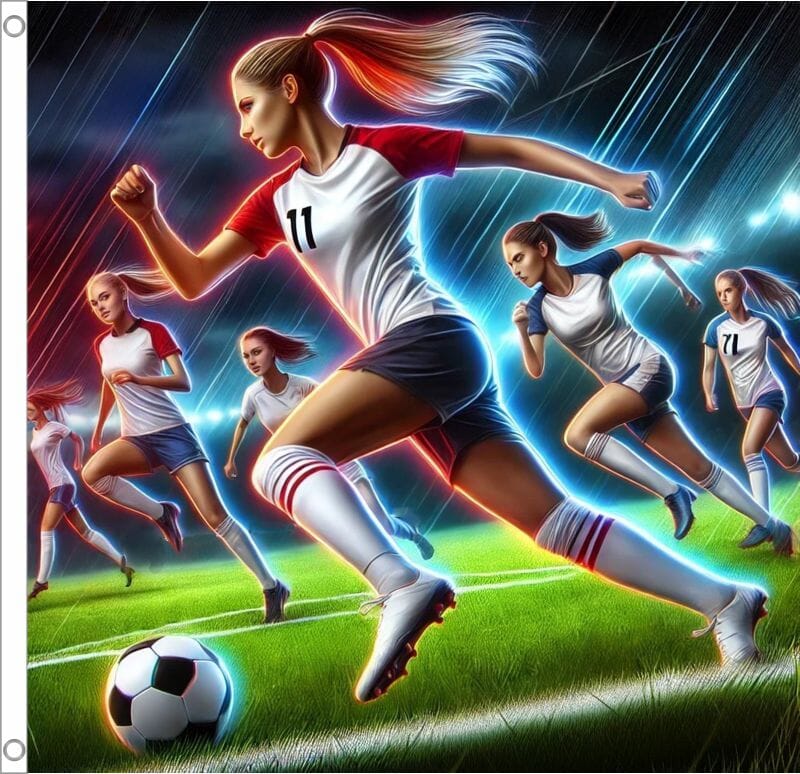 Fahne Frauenfussball 120&times;120 cm &ndash; Wetterfest & Reissfest - Bild 1