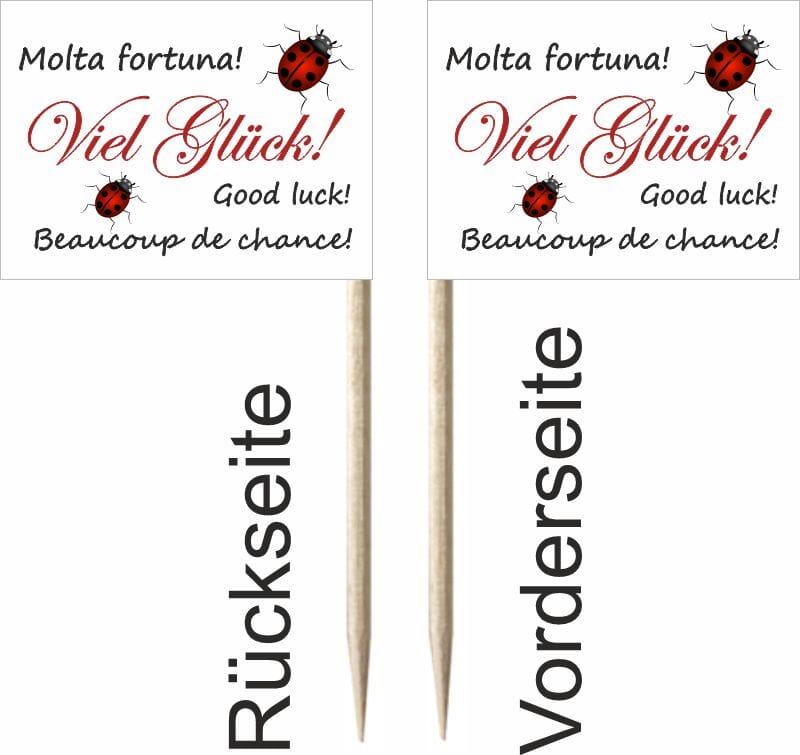 Mini-Fahnen Viel Gl&uuml;ck Pack &agrave; 50 St&uuml;ck | 30 x 40 mm - Bild 2