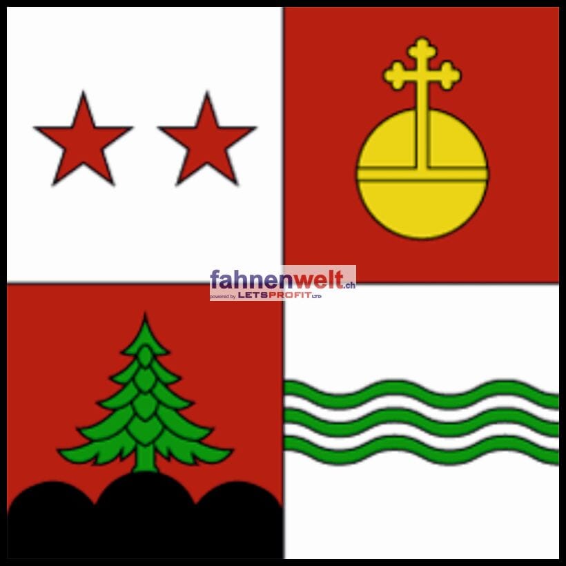 Fahne Gemeinde 1637,1654 Val-de-Charmey (FR) | 30 x 30 cm und Gr&ouml;sser - Bild 1