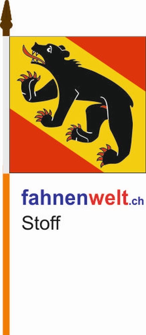 Fahne Bern am Stab aus bestem Stoff | 30 x 30 cm - Bild 1