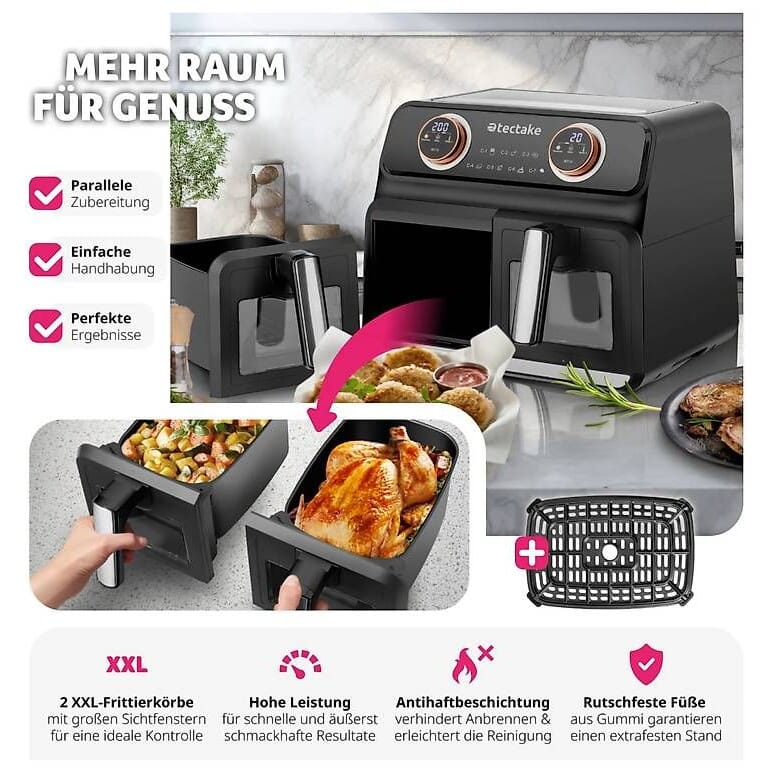 neue Heissluft-Fritteuse bzw. Air Fryer, schwarz,  je 4L