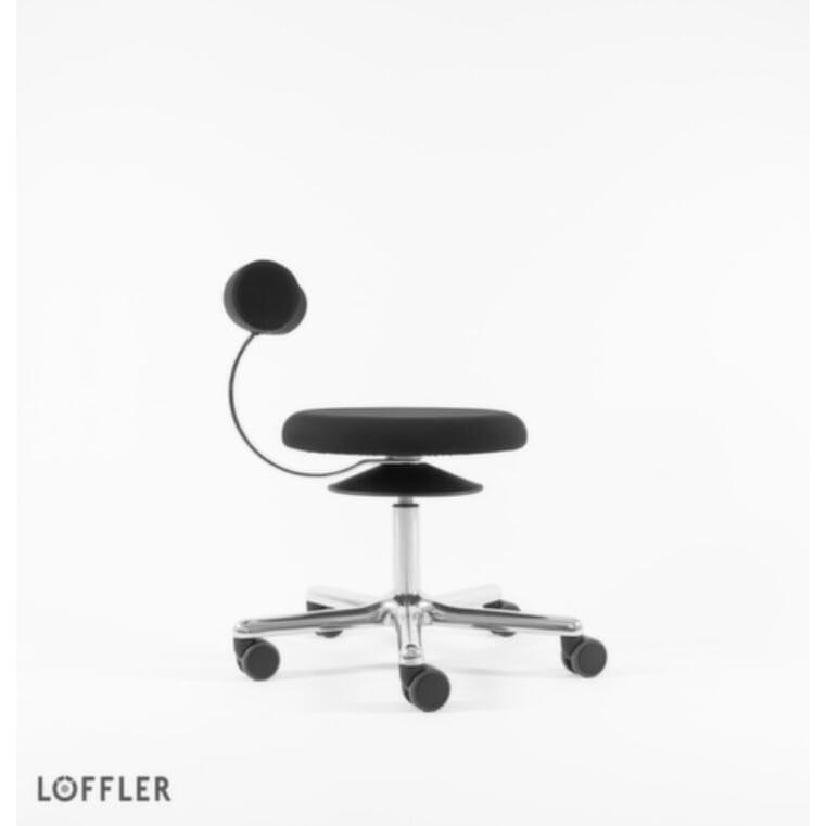 neuer Löffler Hocker Aogo, Sitz schwarz, Rollen