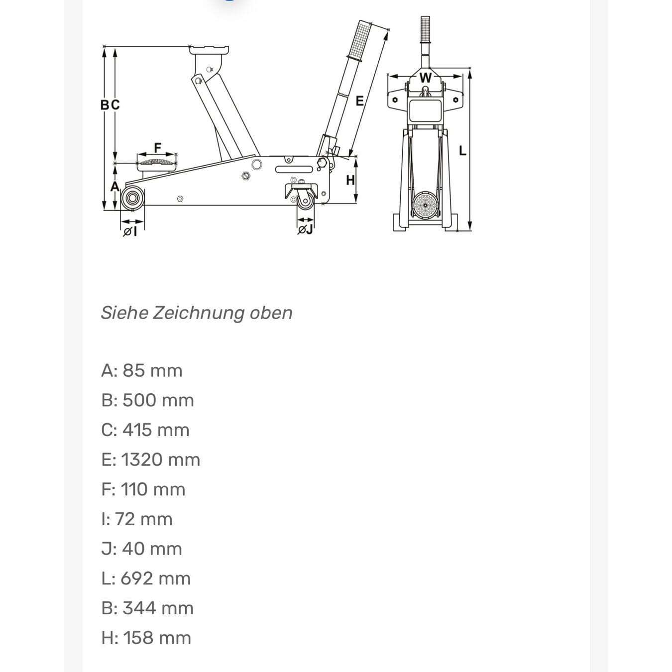 neuer Niederhubwagenheber 3 Tonnen, Omega