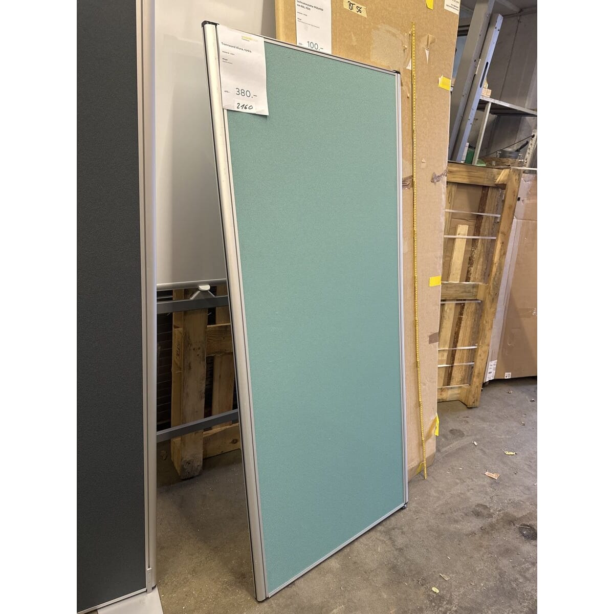 neue Bürotrennwand türkis 80x180cm