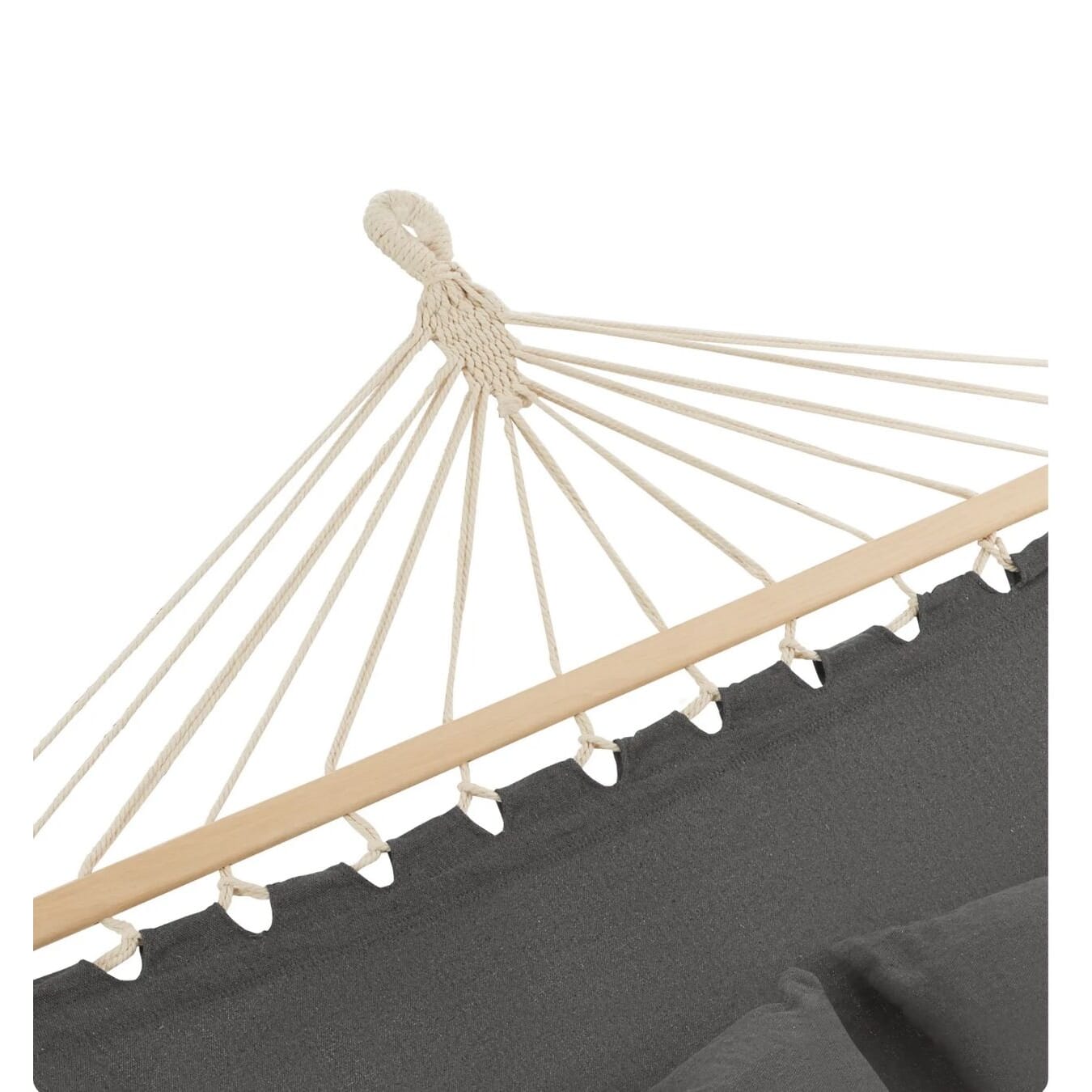neue Hängematte dunkelgrau mit Spreitzstäben, für 2 Pers.