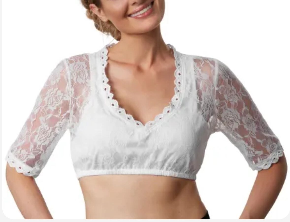 Review neue Dirndlbluse weiss Gr. XL, Oktoberfest