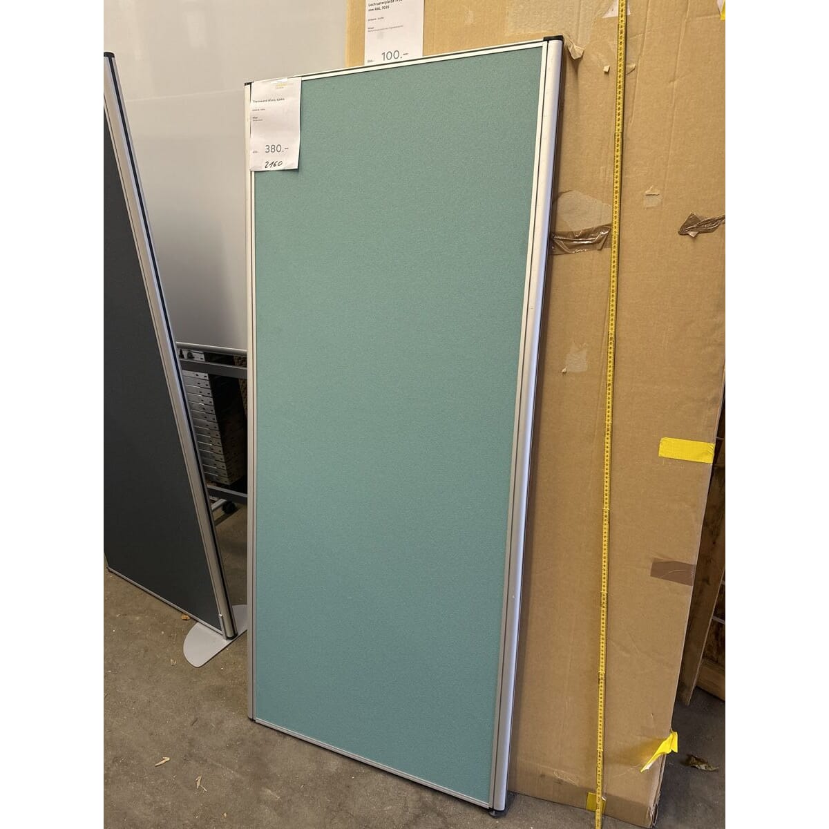 neue Bürotrennwand türkis 80x180cm