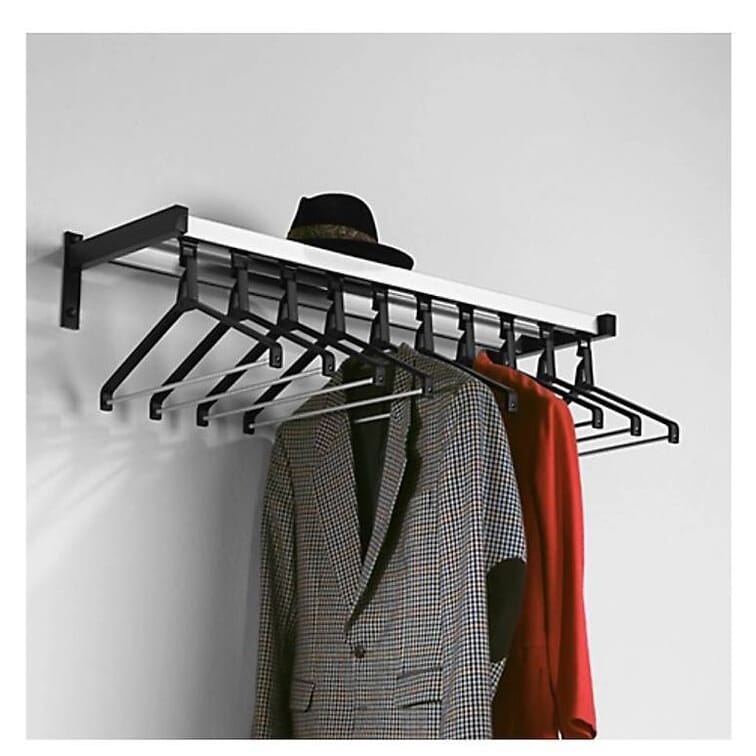 neue Wandgarderobe, 10 Kleiderbügel, Hutablage