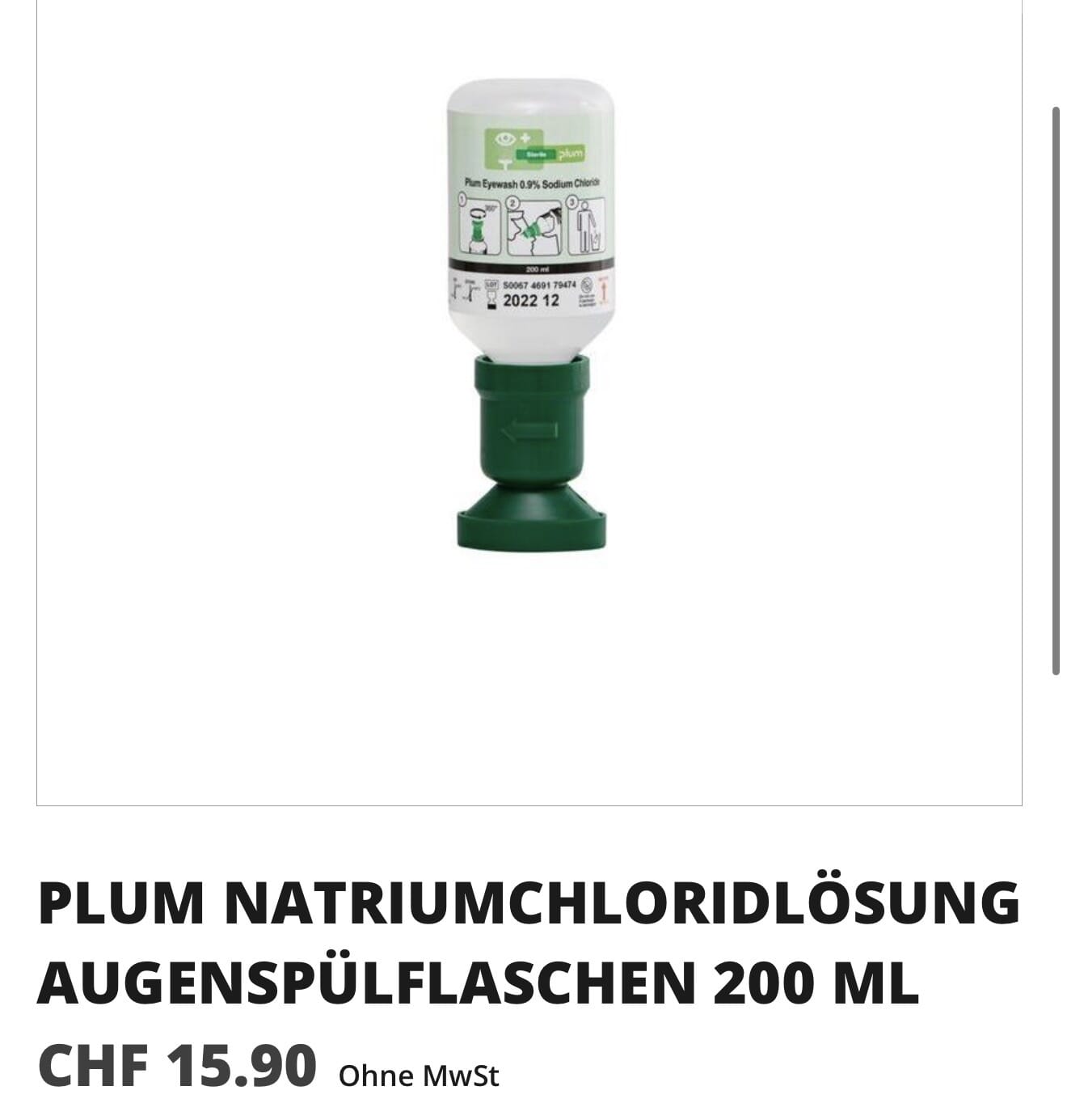 Review PLUM NATRIUMCHLORIDLÖSUNG AUGENSPÜLFLASCHEN 200 ML