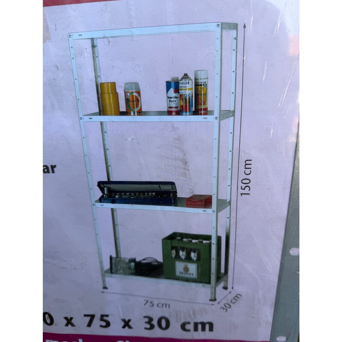 Neuer Fachbodenregal Metallregal verzinkt 150x30x75cm