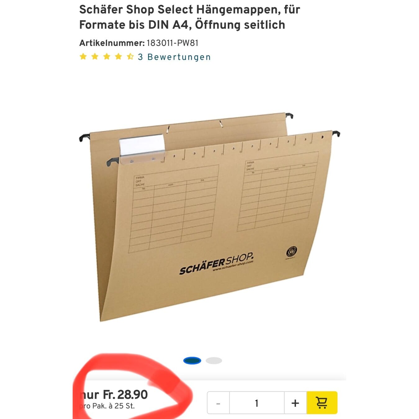 25 Stk. neue Hängemappen, für Formate bis DIN A4, Öff