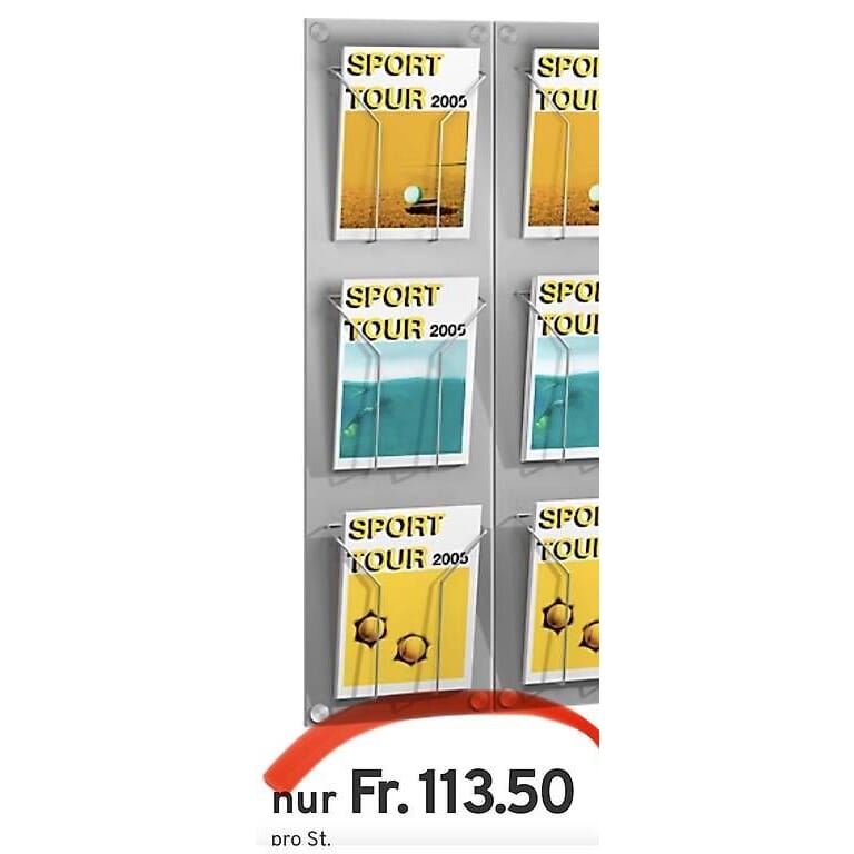 neuer Design-Prospekthalter, DIN A4, 3 Fächer