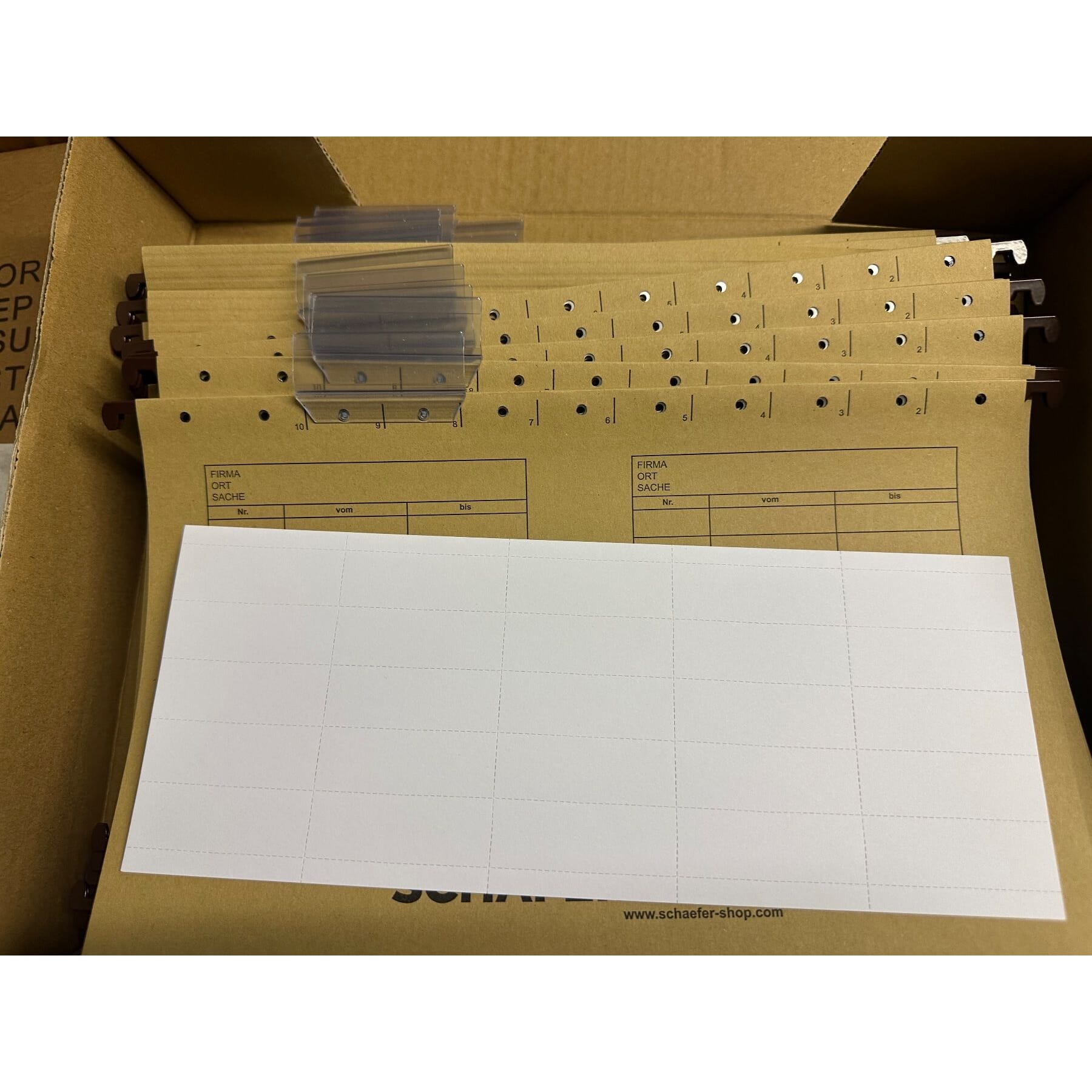 25 Stk. neue Hängemappen, für Formate bis DIN A4, Öff