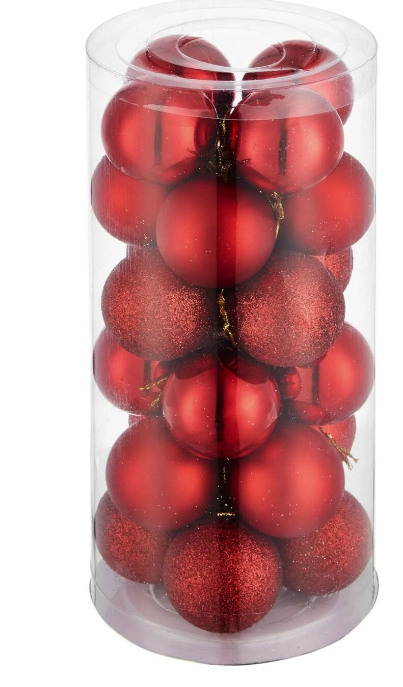 Review neue kleine Weihnachtskugeln 24er-Set in Rot für nur 10.-