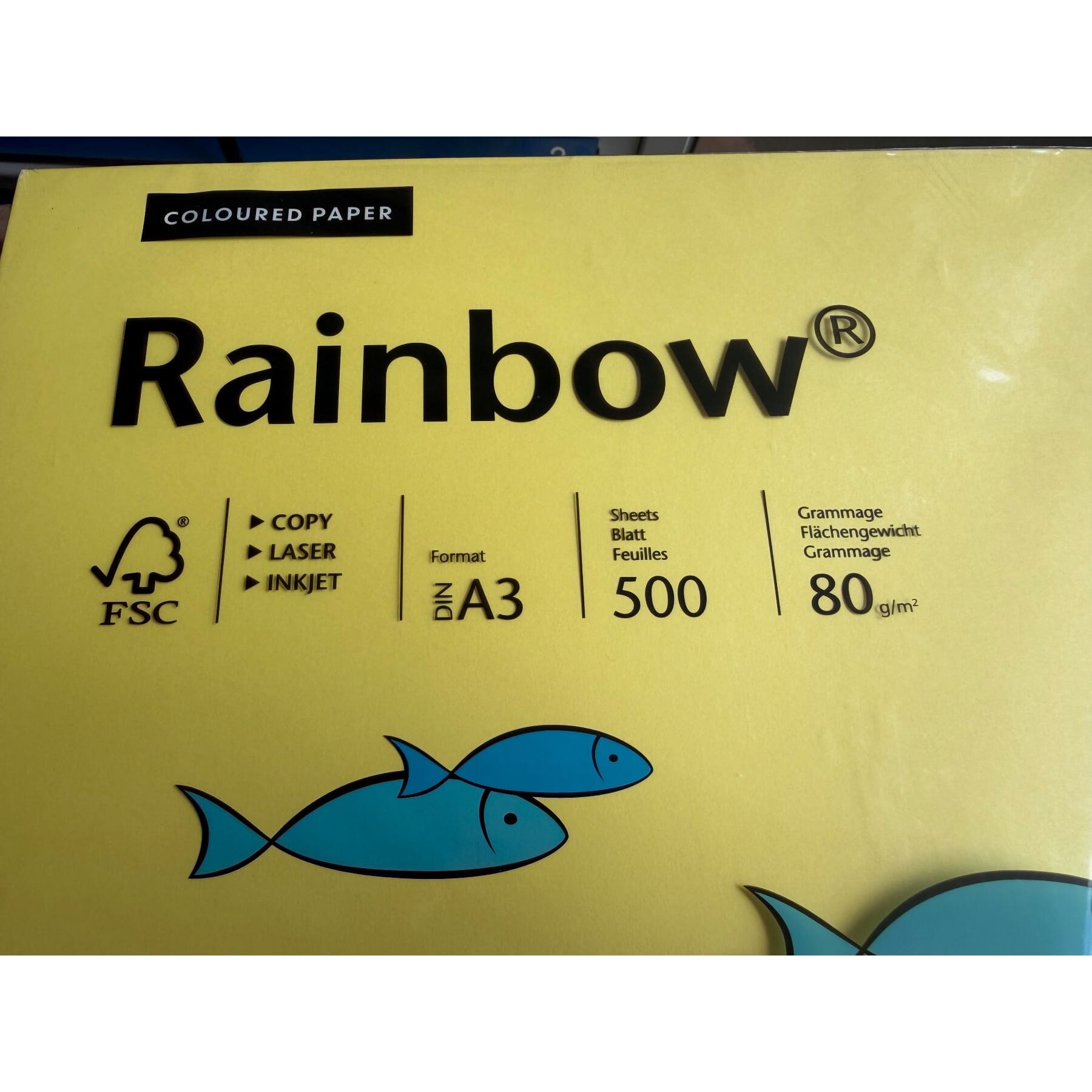 Farbiges Kopierpapier Mondi Rainbow, DIN A3, 80 g/m², gelb