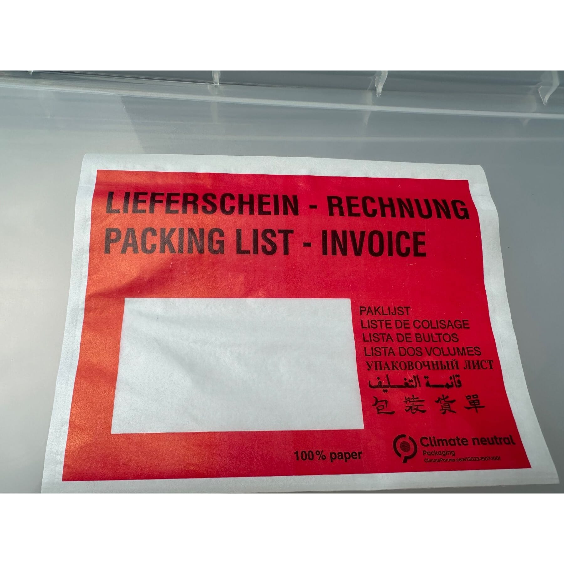 Lieferscheintaschen, Fenster links, 17.5x13.5cm, selbstklebend