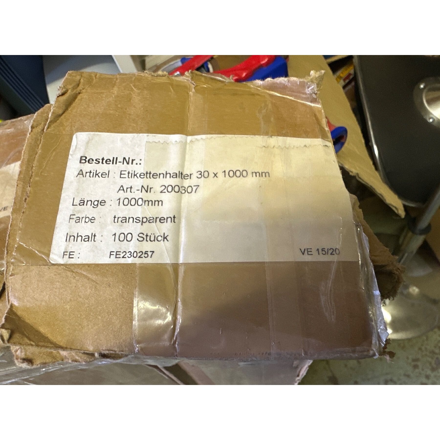 Selbstklebende Etikettenhalter zum Zuschneiden, 30 x 1000 mm