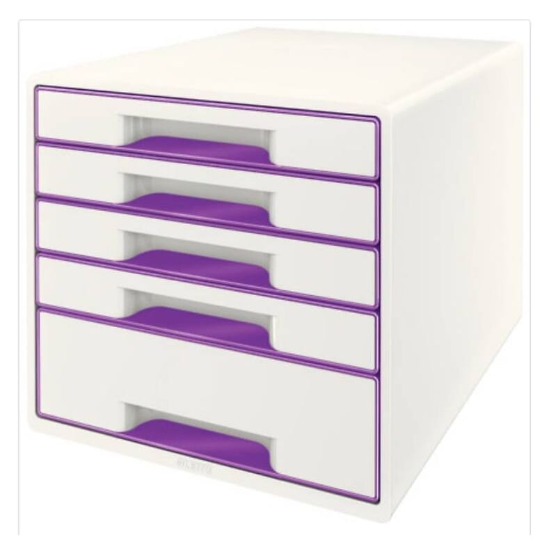 neue LEITZ Schubladenbox WOW CUBE, 5 Schübe, Purple