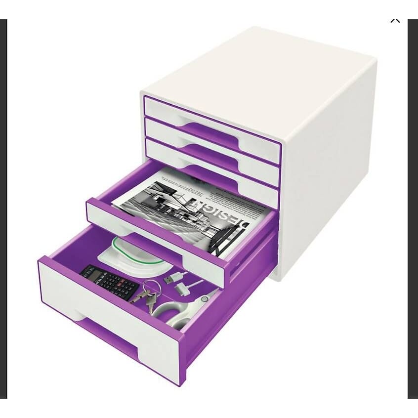 neue LEITZ Schubladenbox WOW CUBE, 5 Schübe, Purple