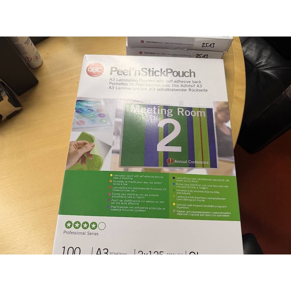 100 Stk. neue Laminierfolie Peel'n Stick Pouch A3,