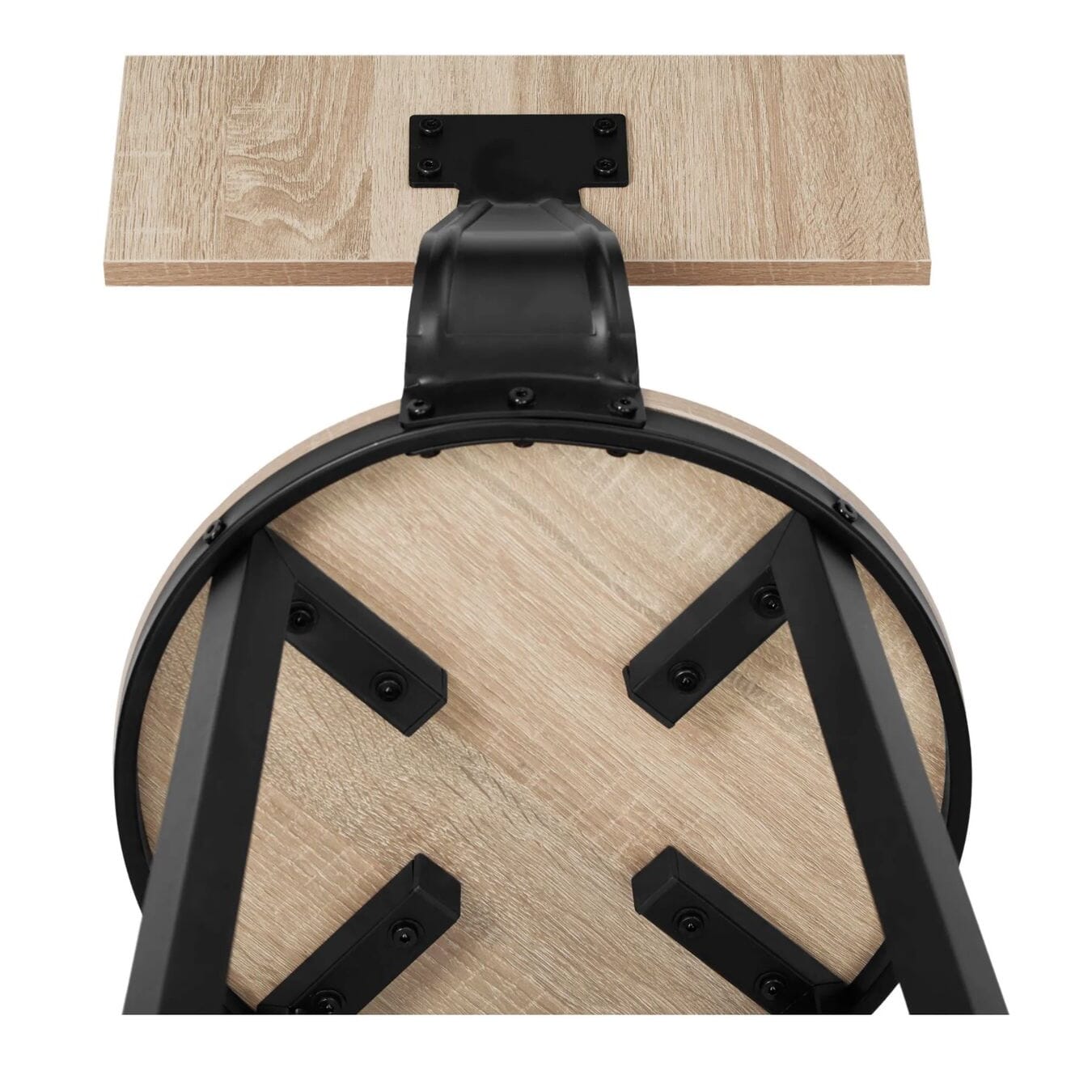 neue 2er Set Barhocker Poole Industrial Holz hell, Eiche