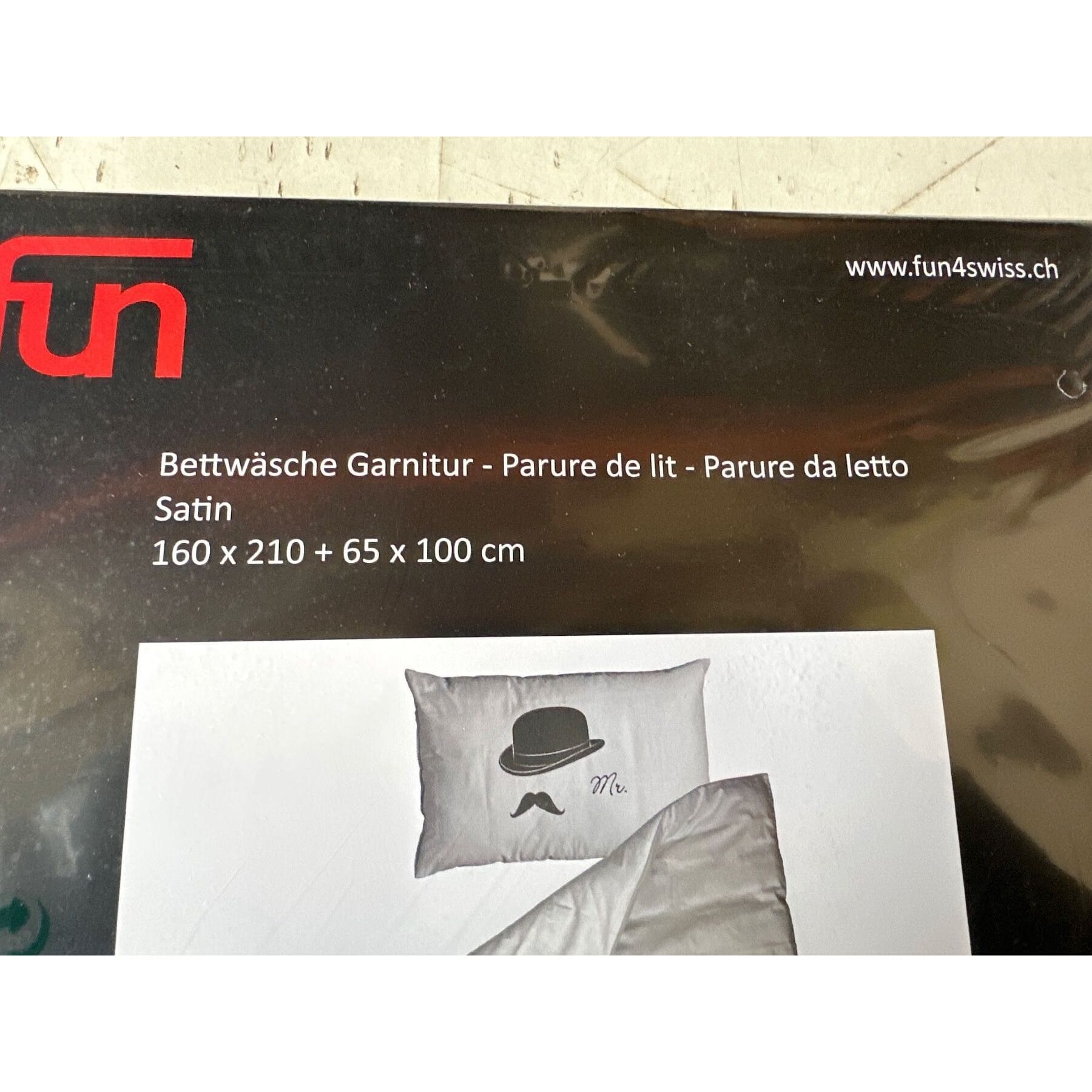 neue Satin-Bettwäschegarnitur 160x210/ 65x100