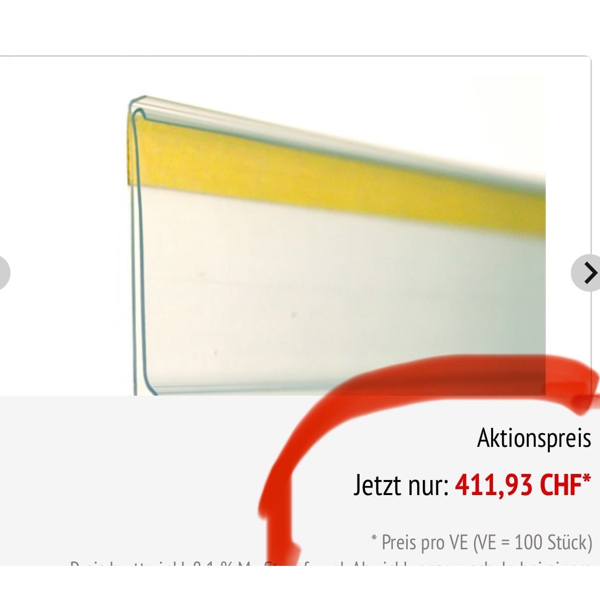 Selbstklebende Etikettenhalter zum Zuschneiden, 30 x 1000 mm