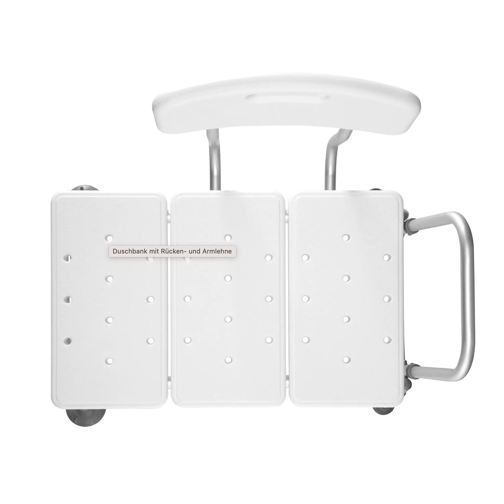 neue Duschbank mit Rücken- und Armlehne