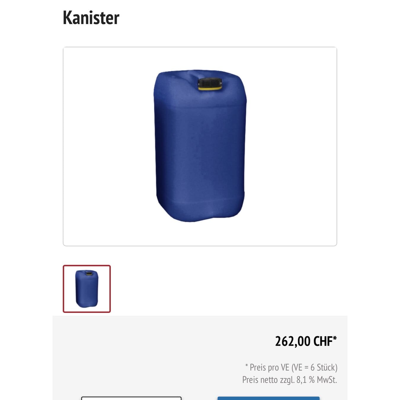 5 neue, blaue 25l Kanister