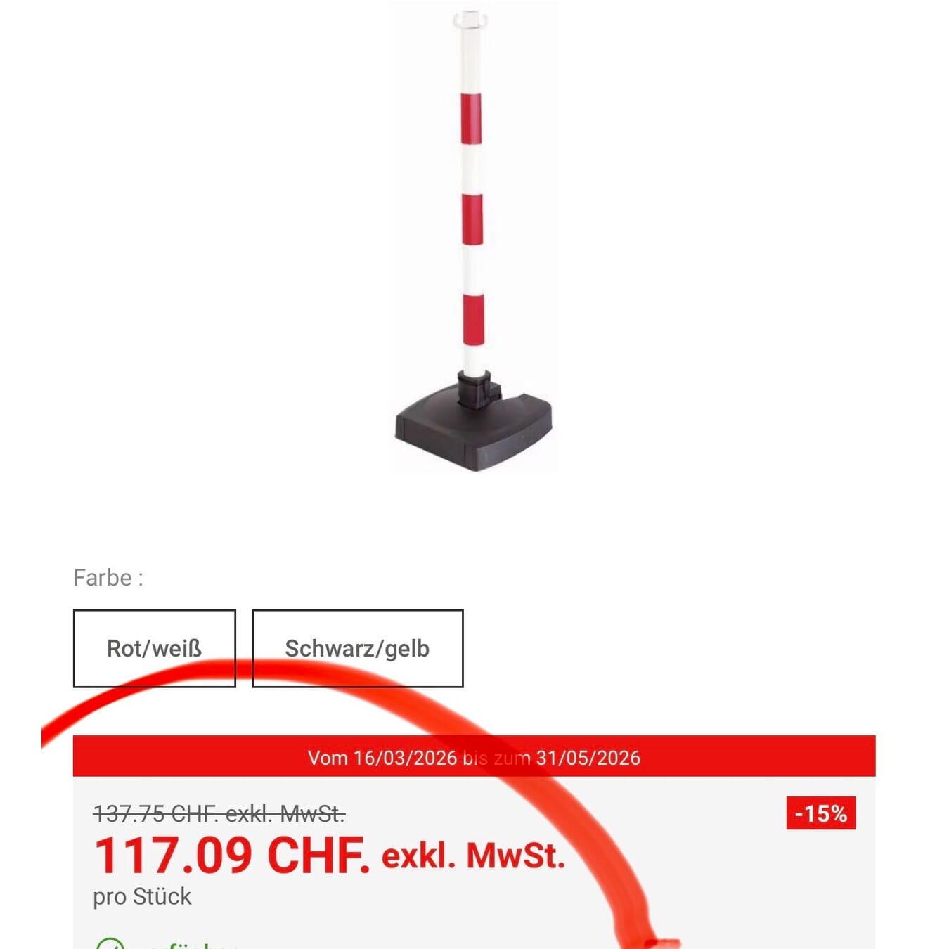 2 Stk neue Kettenpfosten  Kunststoff  mit klappbarem Sockel