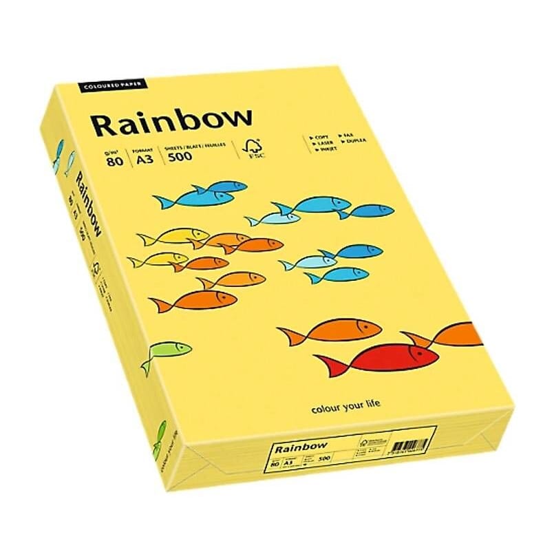 Farbiges Kopierpapier Mondi Rainbow, DIN A3, 80 g/m², gelb