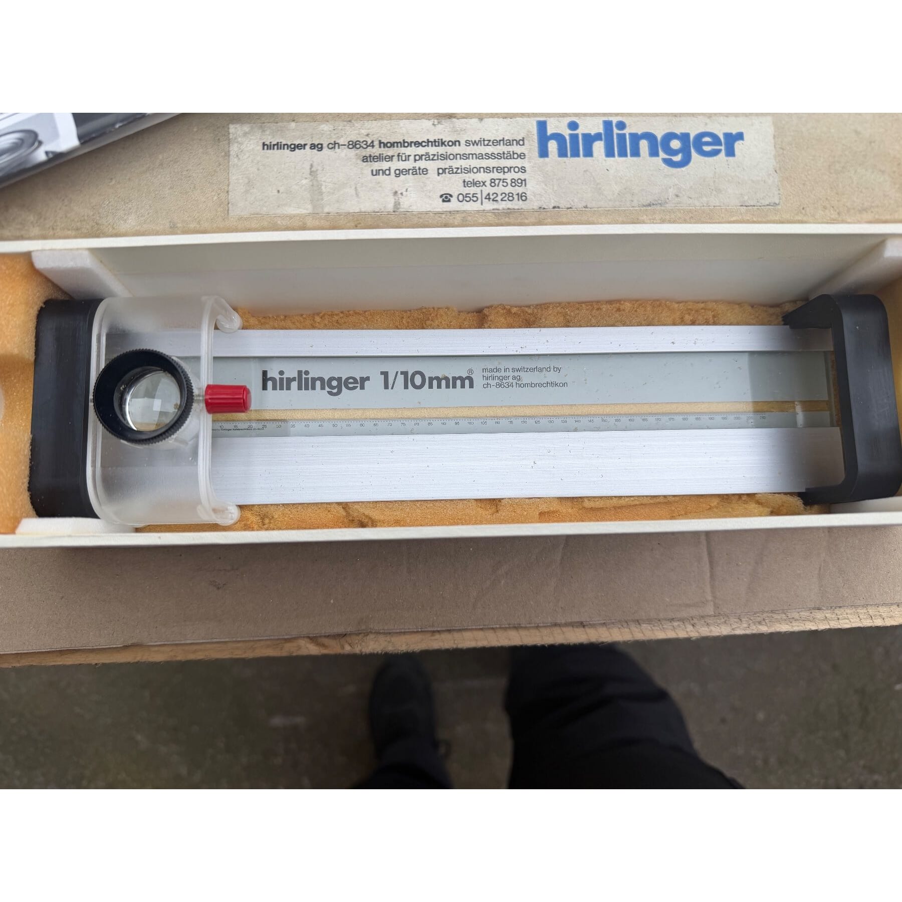 Hirlinger Präzisions-Glasmassstab 1/10mm Teilung