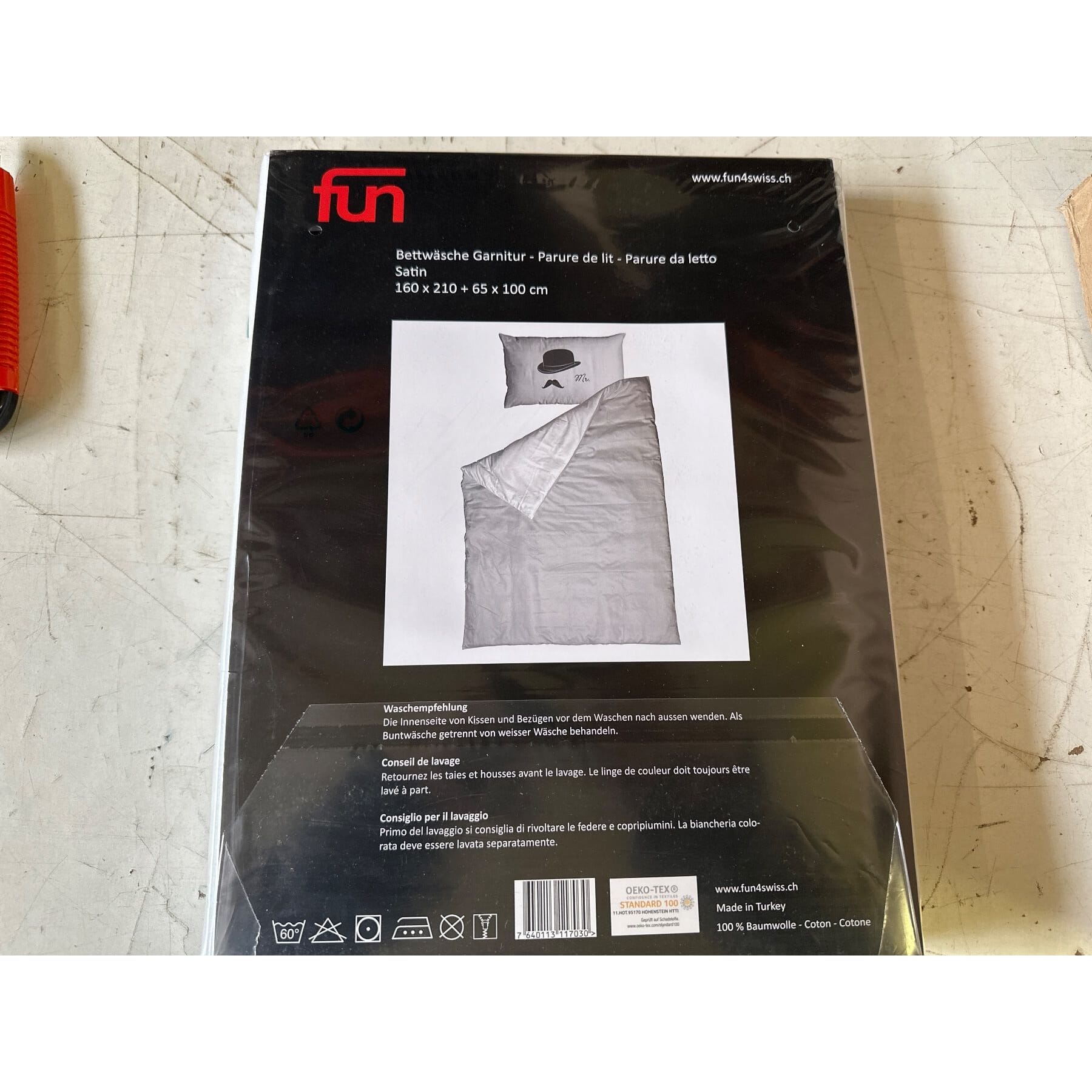 neue Satin-Bettwäschegarnitur 160x210/ 65x100