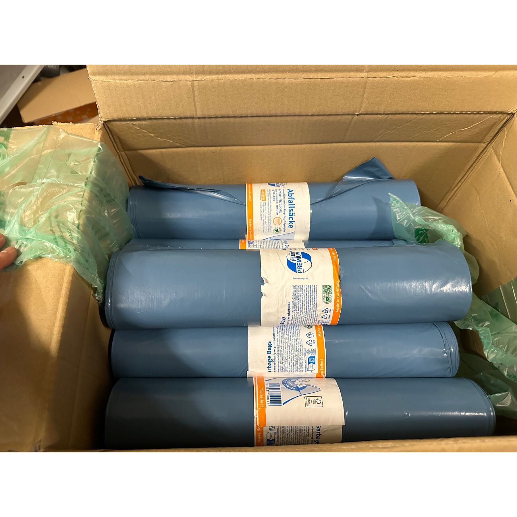 9Rollen Abfallsäcke Premium, Material LDPE, blau, 120 Liter