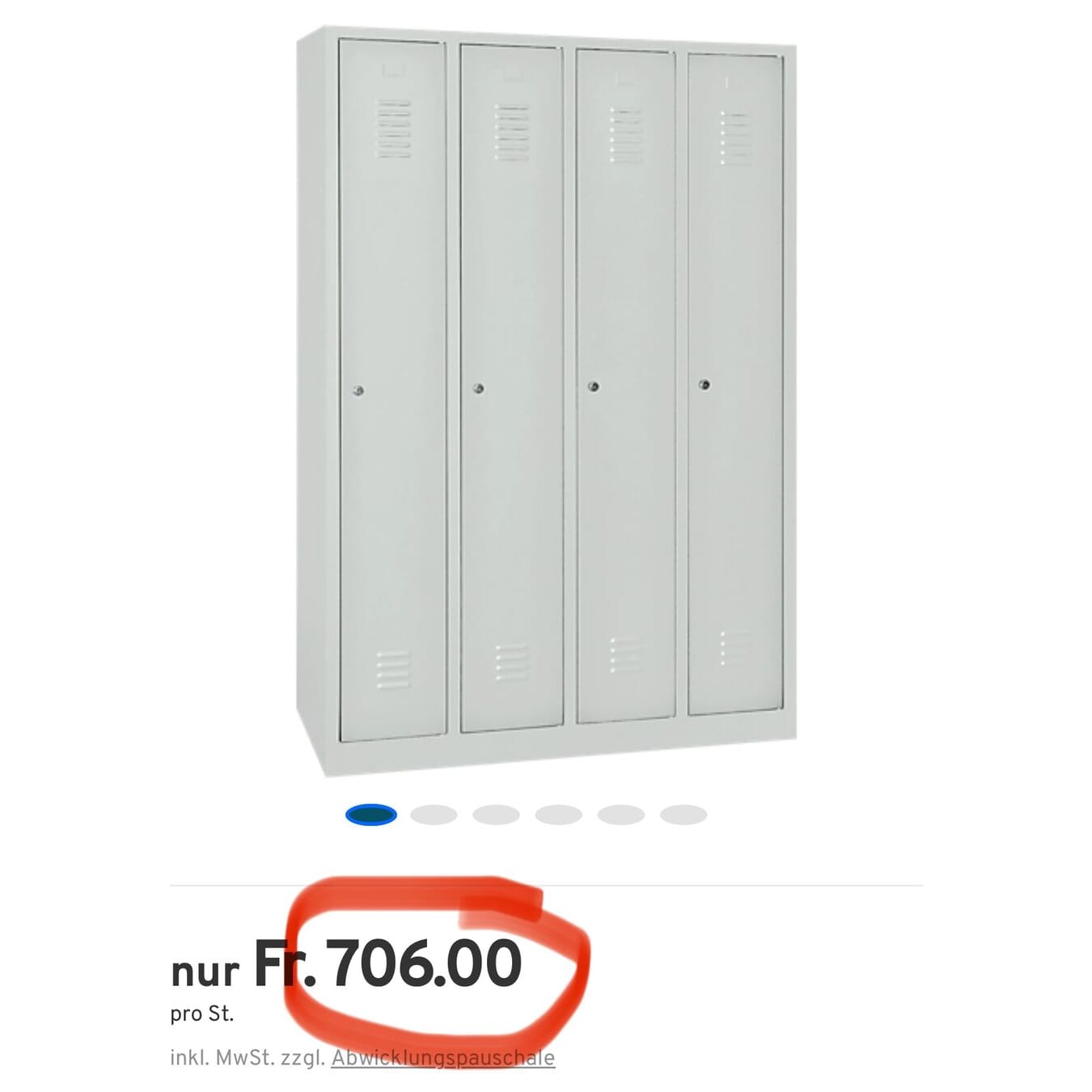 neuer Kleiderspind, 4 Türen, B 1170 x H 1800 mm, Zylindersch