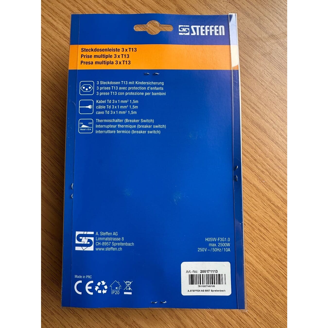 neue 3er Steckdosenleiste von STEFFEN statt 23.- jetzt 7.50