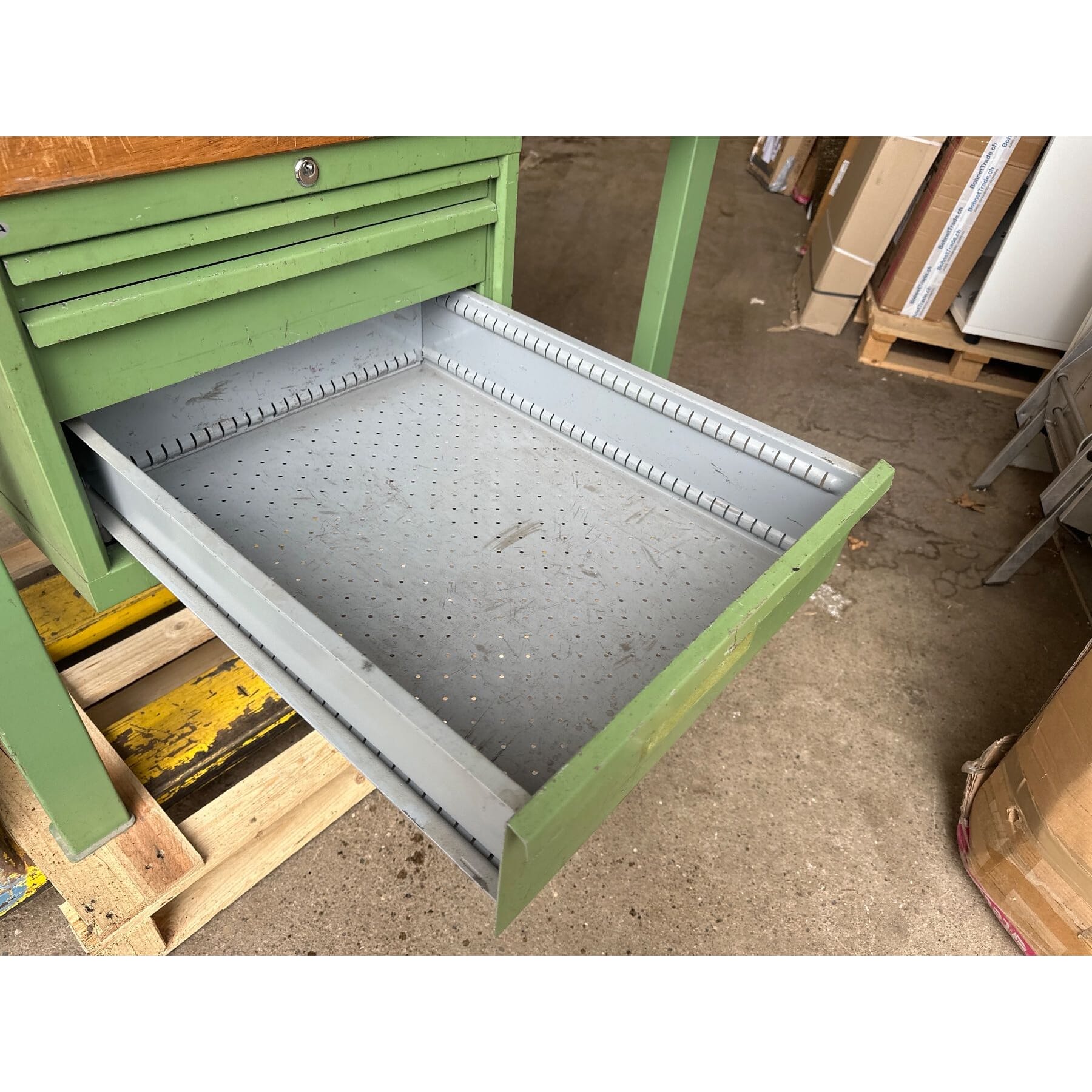 Lista Werkbank mit Schraubstock, Schubladenstock150/80/86cm