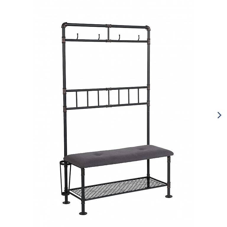 OVP Waterpipe Industrial Style Design Garderobe m. Sitzbank