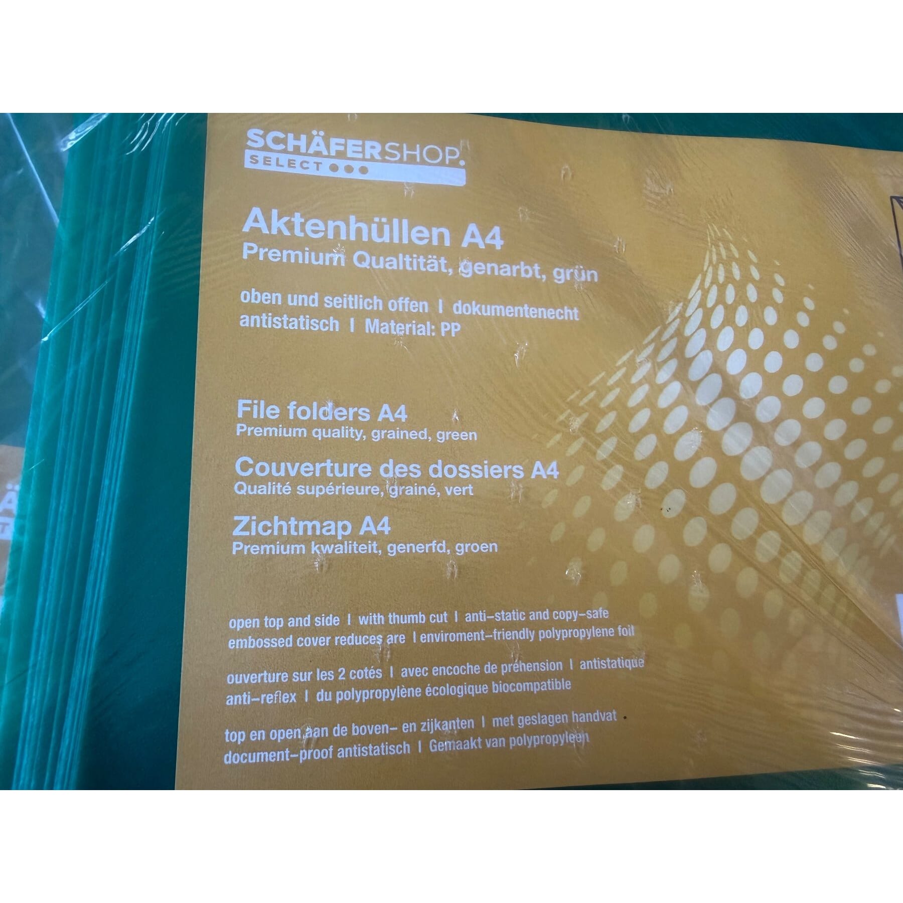 10Pack a 25 neue Sichthüllen, DIN A4, genarbt, grün