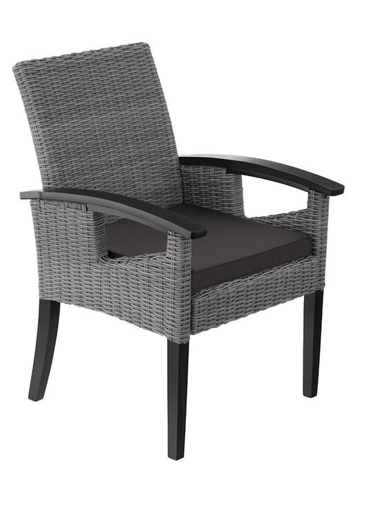 Review neuer Rattanstuhl in grau/schwarz mit Sitzkissen
