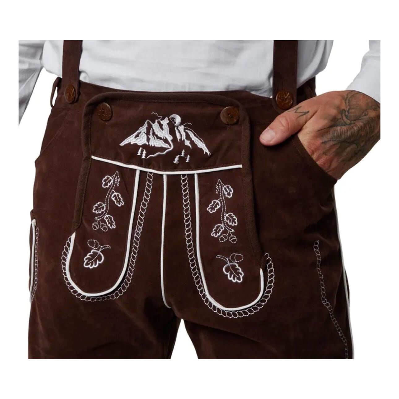 neue Oktoberfest Kunstlederhose Vogelsang Gösse XL, braun