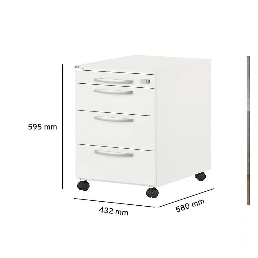 neuer 3er Rollcontainer B 432 x T 580 x H 595 mm, weiss