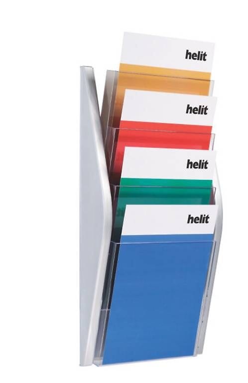 Review neuer Helit Wandbogendisplay 4 x DIN A4 hoch, silber