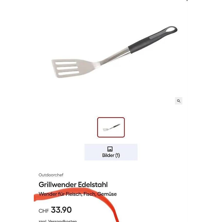 neuer Grillwender Edelstahl Wender 8.8x8.6x43.7cm